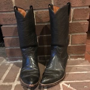 Tony Lama size 8 black leather western boots